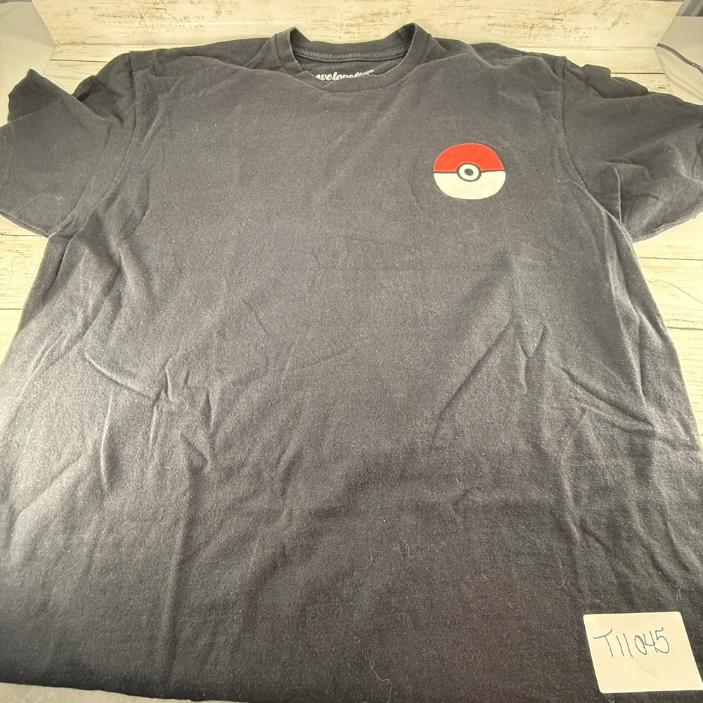 Pokemon WeLoveFine Mens XL Black Poke Ball‎ Graphic T-Shirt 100% Cotton 2016